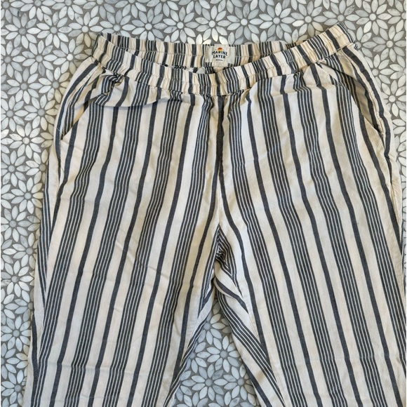 Women's Marine Layer Allison Pull On Pant, Blue/Blk Stripes, Size M - Picture 2 of 6